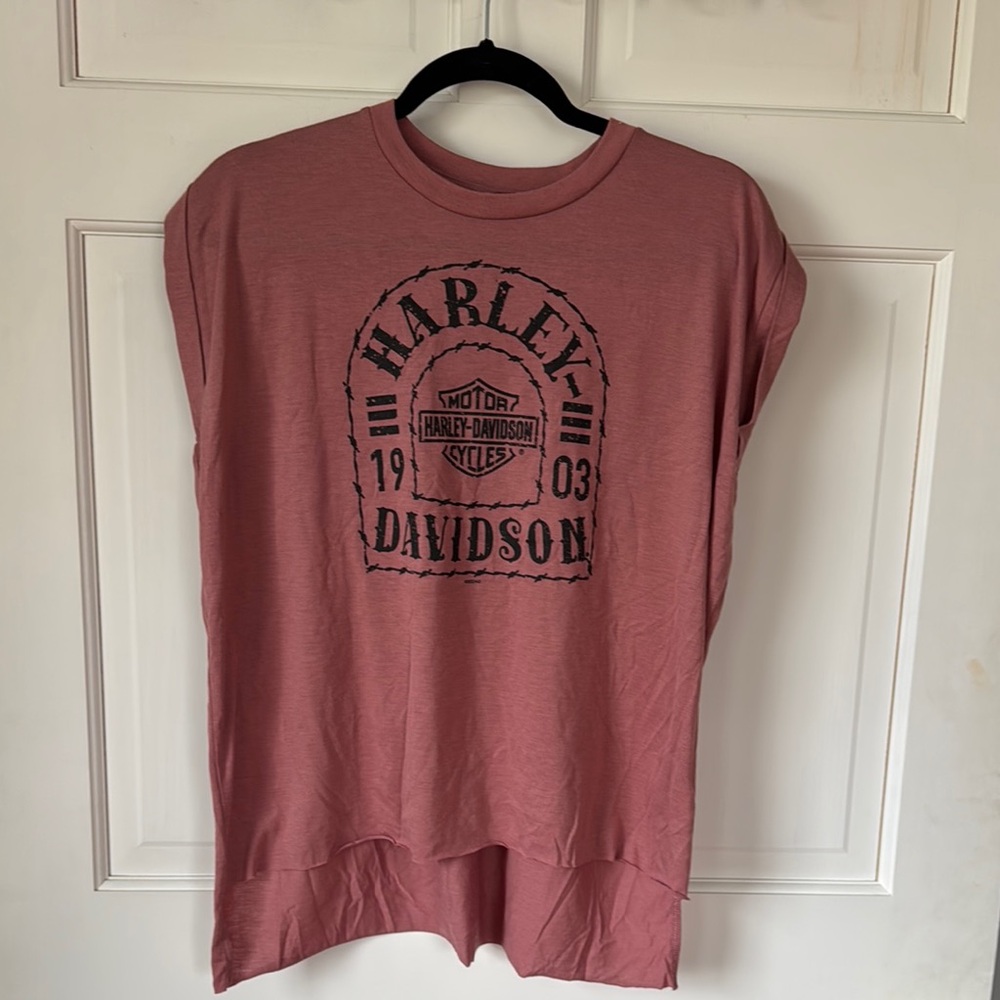 Harley-Davidson Capped Sleeveless  Vehicle Operations Graphic Tee. Size L - Picture 2 of 11